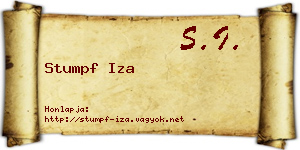 Stumpf Iza névjegykártya